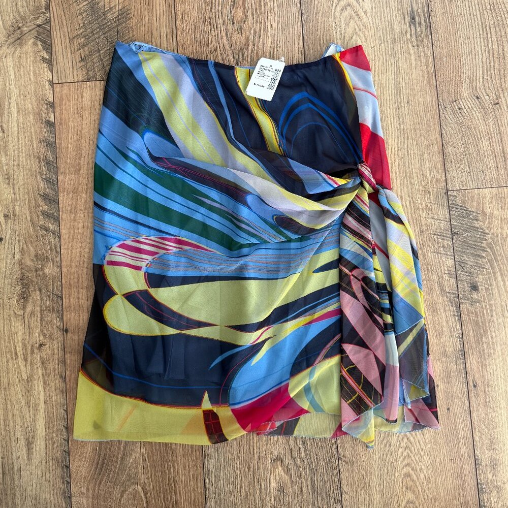 Jackie Rogers NWT Silk Faux Wrap skirt size 8   $1,310 !!
